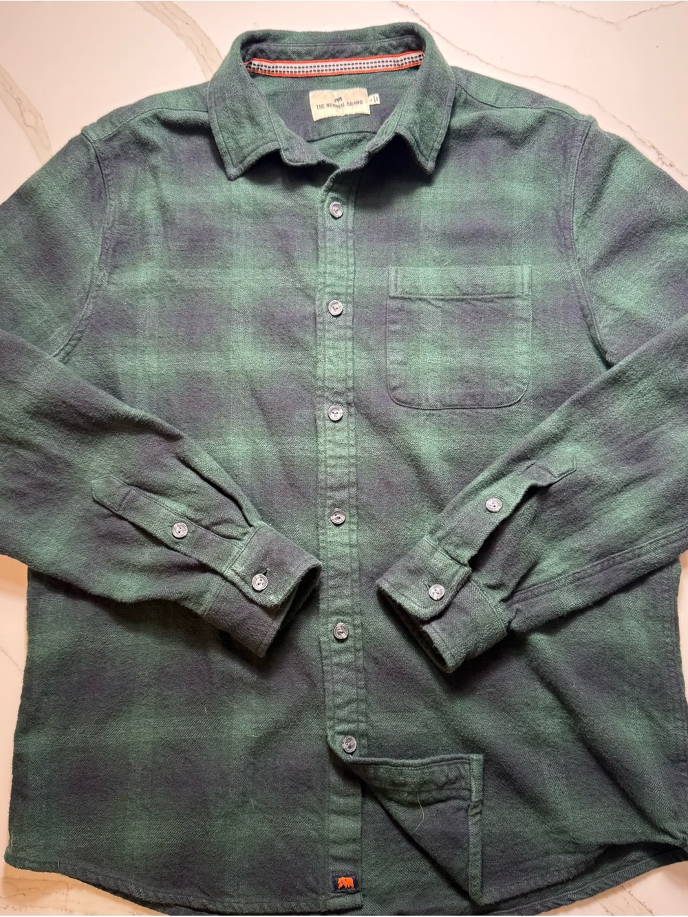 The Normal Brand Green Plaid Long-Sleeve Button-Down Shirt